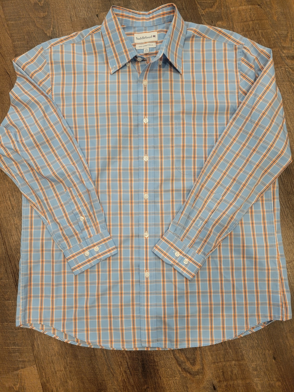 Saddlebred Men’s XL Plaid Button-Up Shirt 💙🧡